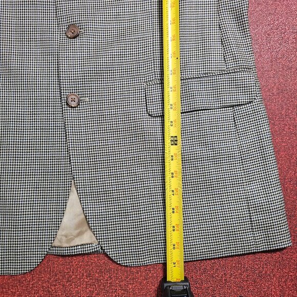 Ralph Lauren Houndstooth Blazer Jacket 42R Silk & Wool Blend Quiet Luxury Preppy - Picture 7 of 11